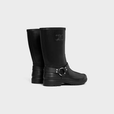 MID CELINE RAIN BOOTS in RUBBER AND CALFSKIN 